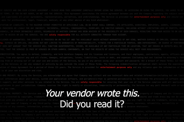 Your AI Vendor Does Not Have You Covered. We Read the Fine Print.